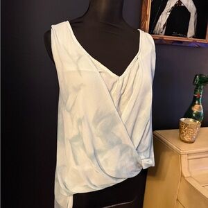 FREE PEOPLE Aqua Tie Die Asymmetric Surplice Top - size Medium M